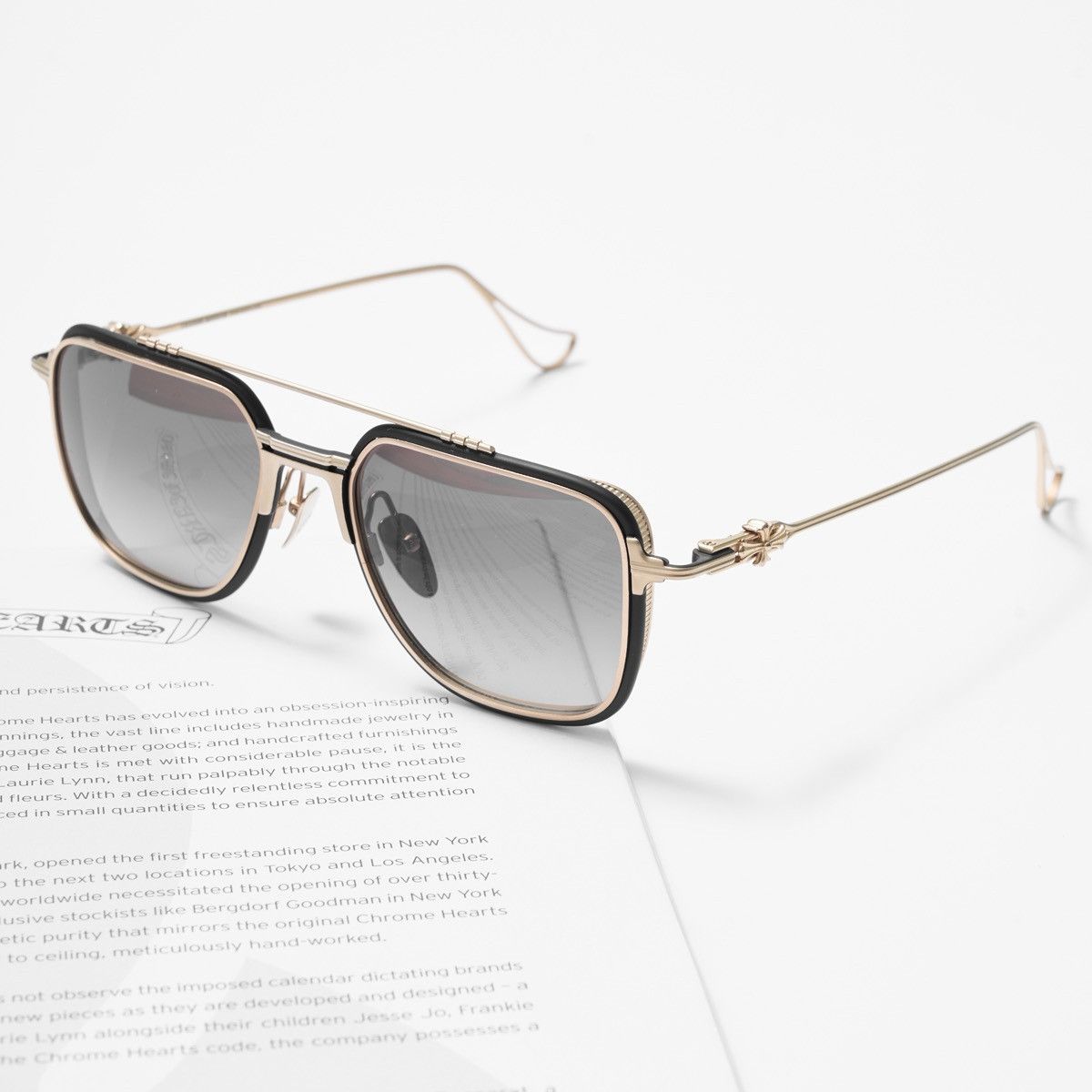 Chrome Hearts CHROME HEARTS HUMPSTER MATTE BLACK/ GOLD PLATED SUNGLASSES Size ONE SIZE - 2 Thumbnail