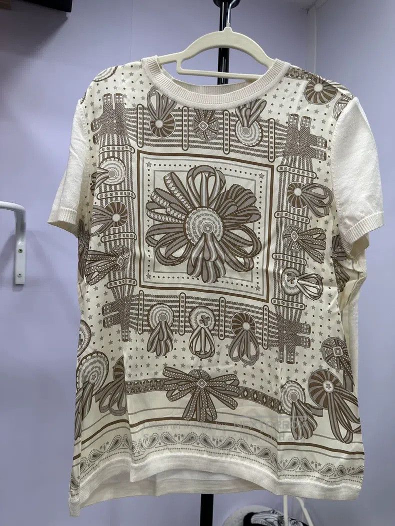 Hermes Hermes Silk short-sleeved blouse Size M / US 6-8 / IT 42-44 - 1 Thumbnail