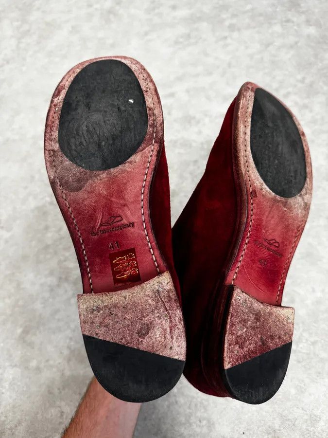 The Last Conspiracy The Last Conspiracy Red Eroded Folded Suede Boots Size US 8 / EU 41 - 7 Thumbnail
