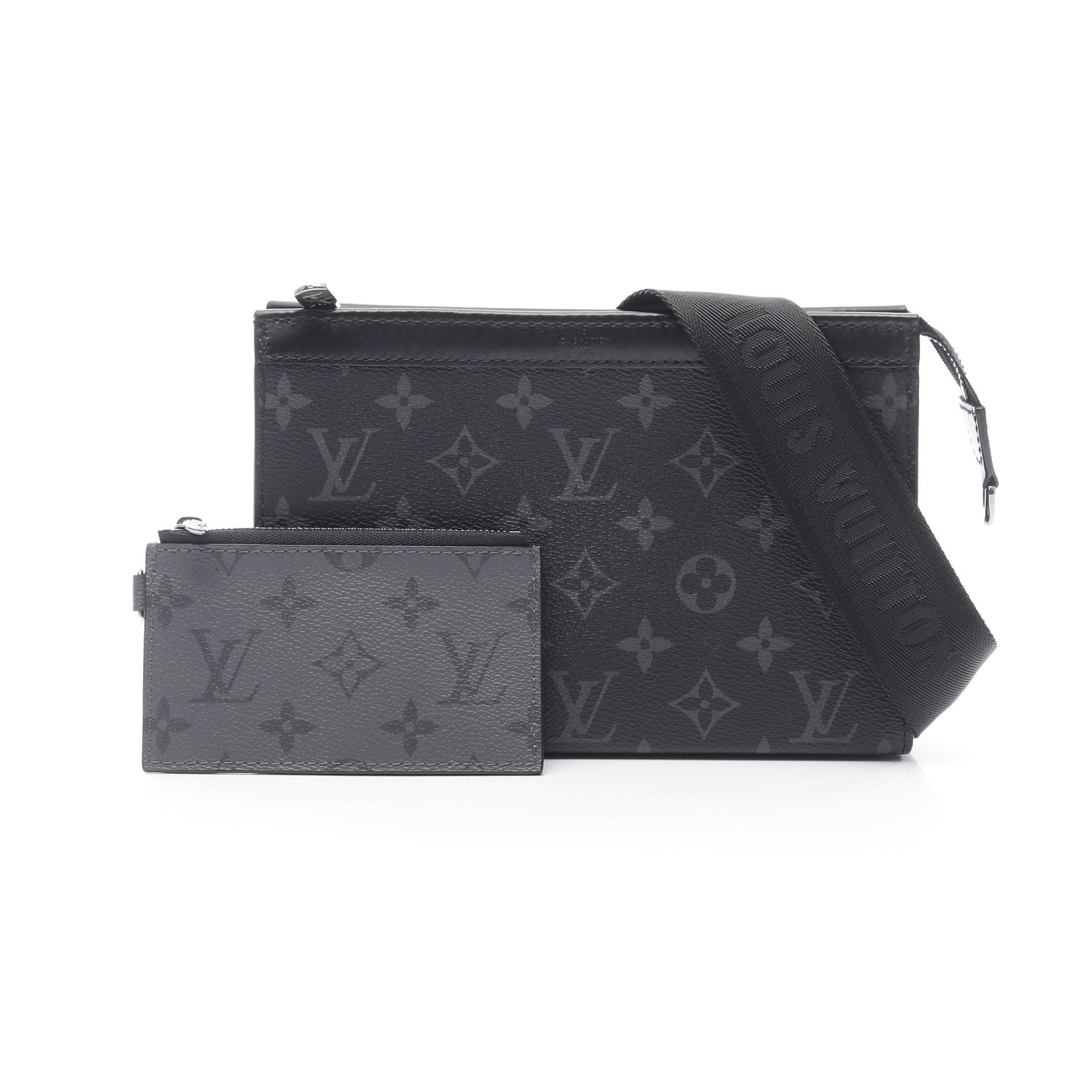 Louis Vuitton Gaston Wearable Wallet Monogram Eclipse Shoulder Bag Black Gray