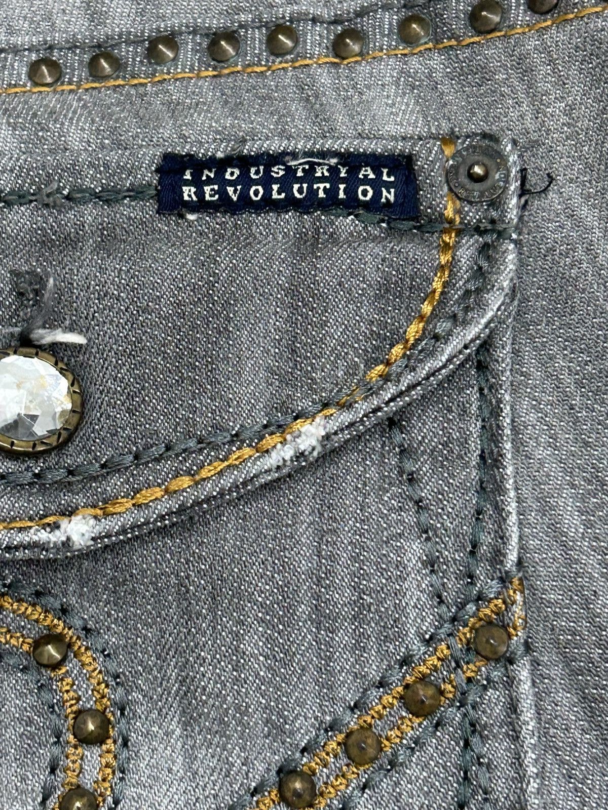 20471120 × Hysteric Glamour × Japanese Brand Industrial Revolution Grey Washed Distressed Studded Button Size US 32 / EU 48 - 17 Thumbnail