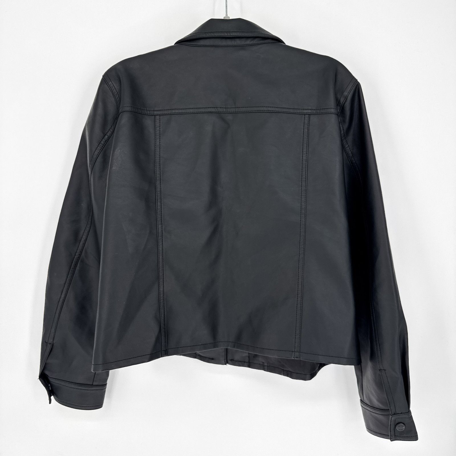 Kenneth Cole Kenneth Cole New York Women's Black Faux Leather Jacket w/Ch Size XL / US 12-14 / IT 48-50 - 3 Thumbnail