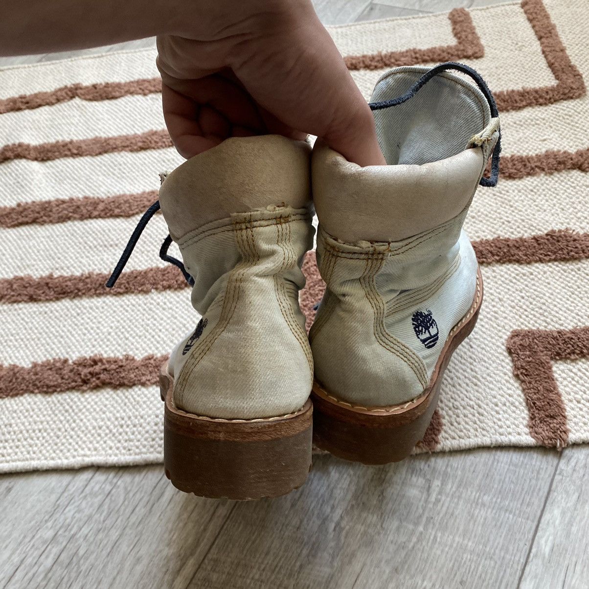 VINTAGE TIMBERLAND USA JEANS BLUE BOOTS