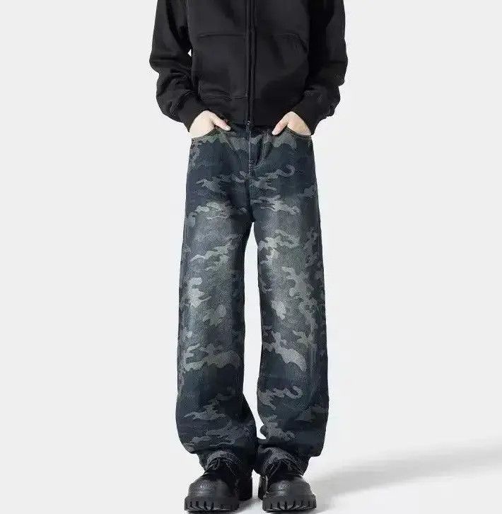 Japanese Brand Streetwear Camouflage Hip Hop Straight Jeans Pants Size US 32 / EU 48 - 2 Thumbnail