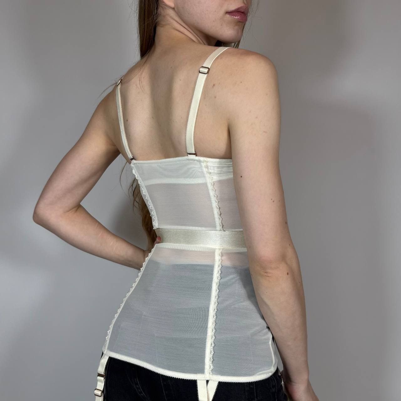 Vintage Vintage Y2K Retro Sexy Mesh Corset Tank Top 90s Style Size M / US 6-8 / IT 42-44 - 3 Thumbnail