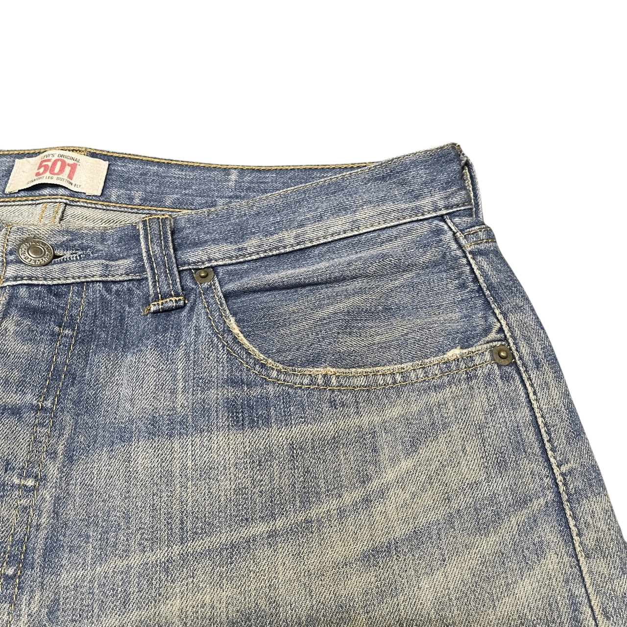 Levi's Vintage Levis 501 Distressed Denim Straight Leg Button Fly Size US 34 / EU 50 - 7 Thumbnail