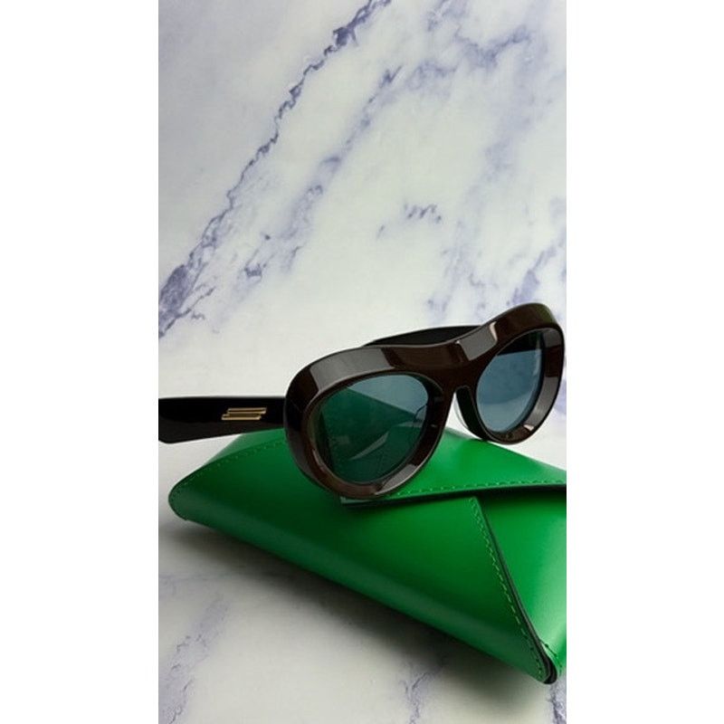 Bottega Veneta NEW Bottega Veneta BV1284S Brown Blue Aviator Sunglasses Size ONE SIZE - 4 Thumbnail