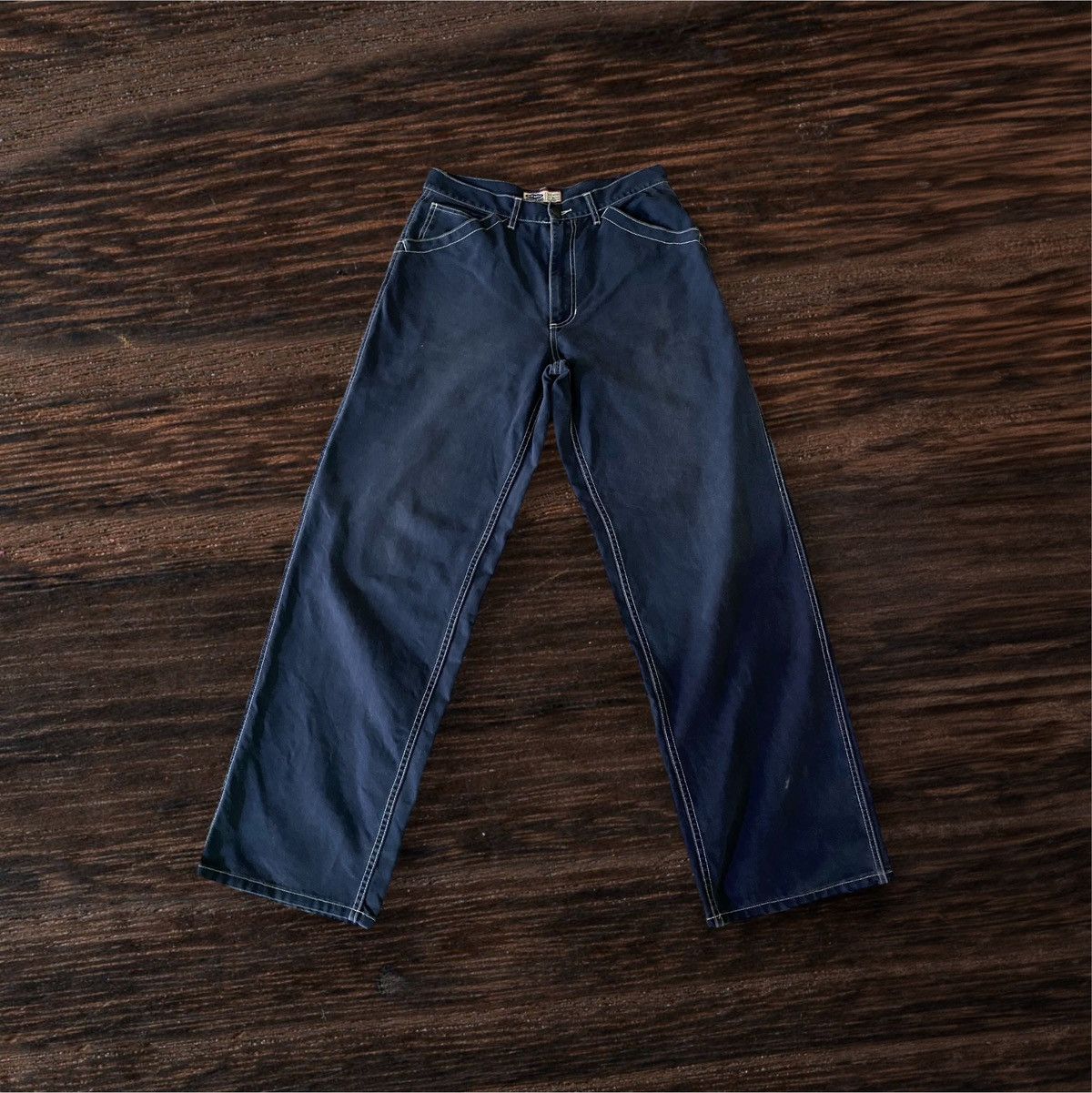 Old Navy × Vintage Vintage Old Navy Carpenter Baggy Blue Denim Size US 31 - 2 Thumbnail