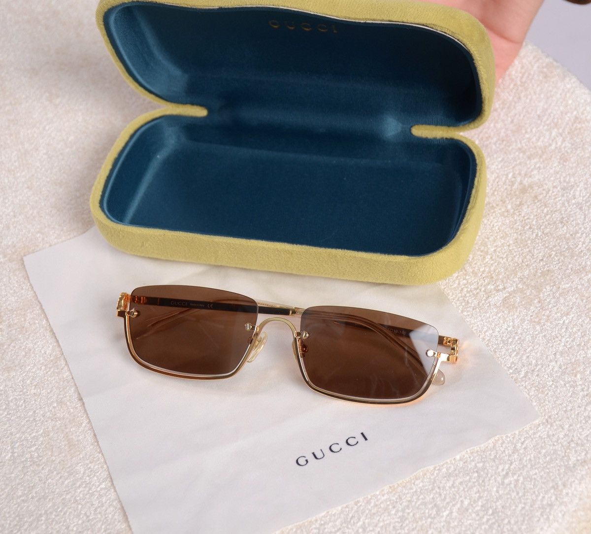 Gucci Gucci GG Gold Sunglasses Size ONE SIZE - 2 Thumbnail