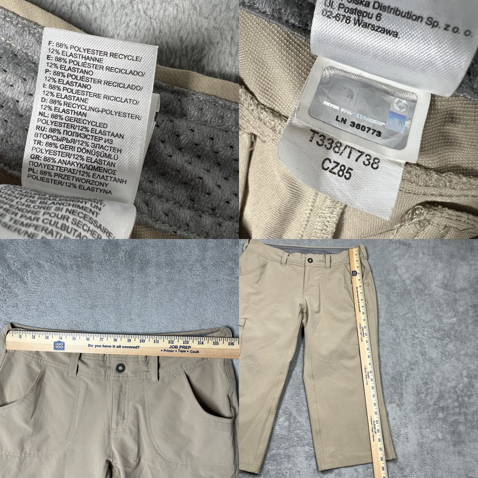 The North Face The North Face Capri Pants Womens Size 6 32x20 Polyester Stretch Khaki Tan Hiking Capri Outdoor Regular Womens Size 28" / US 6 / IT 42 - 9 Thumbnail