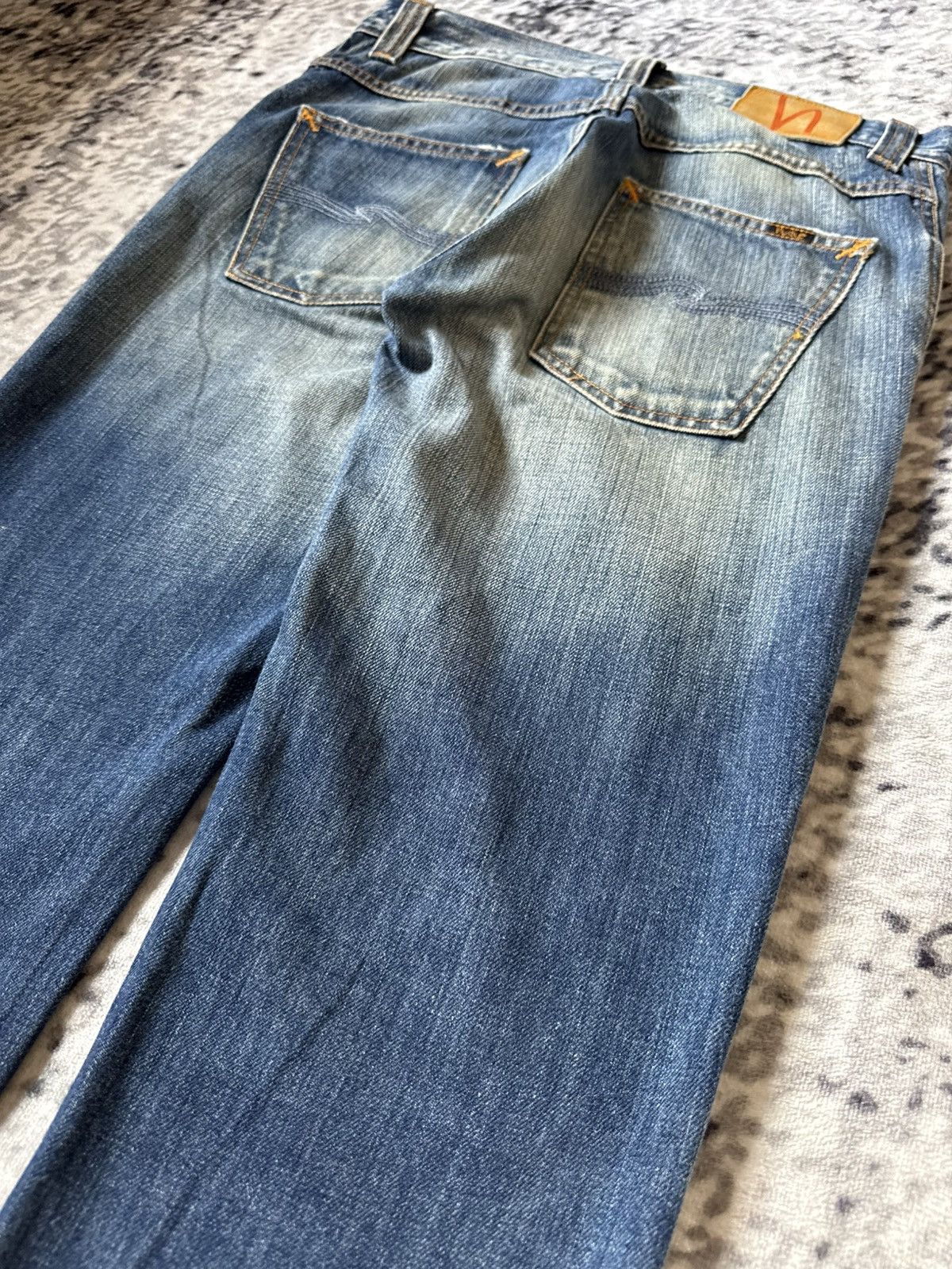 Nudie Jeans Vintage Nudie Low Slim Jim Indigo Thread Jeans Size US 30 / EU 46 - 12 Thumbnail