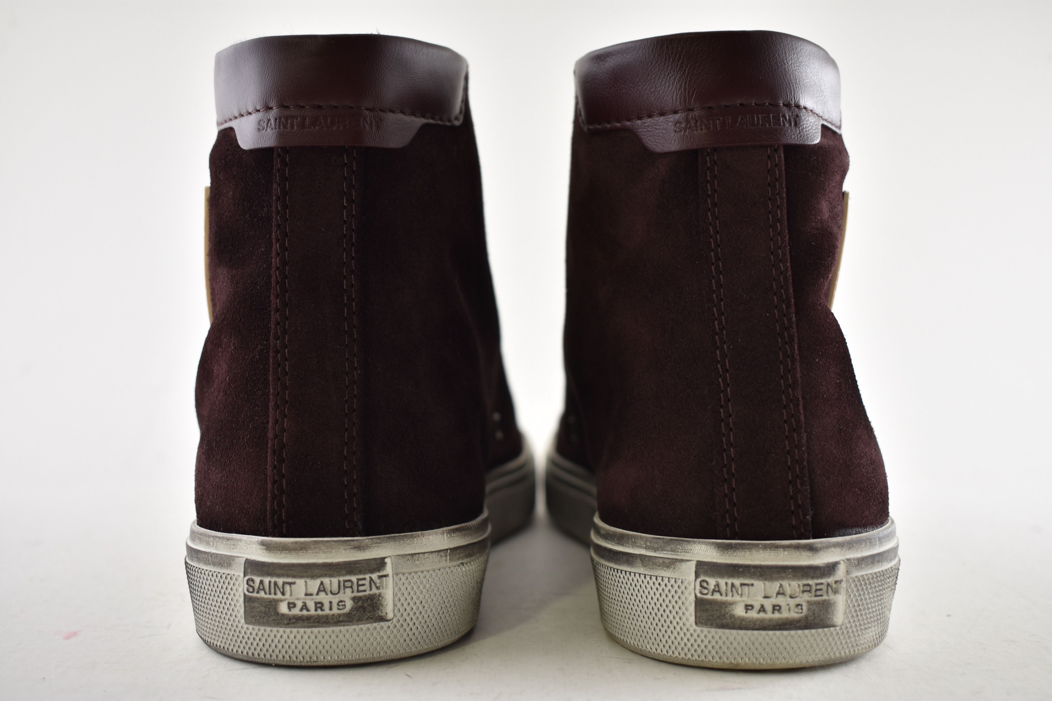Saint Laurent Paris Bedford SW SL Patch Barolo Red Flat High Top Sneaker 44 11 Size US 11 / EU 44 - 11 Thumbnail