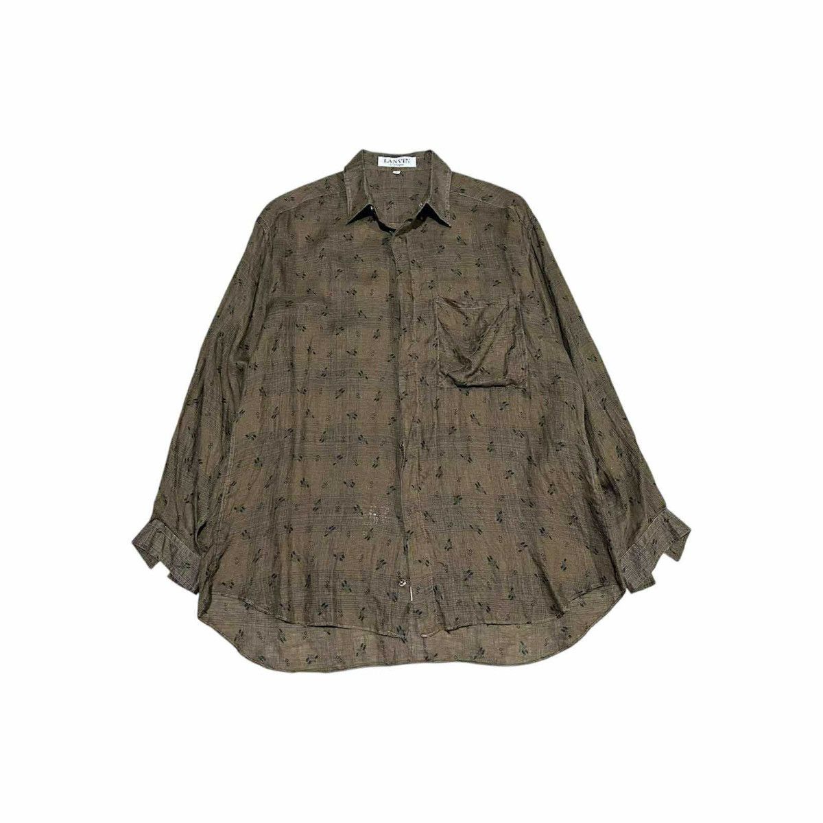 Lanvin 🔥Vintage Lanvin Shirt Long Sleeve Overprinted Size US L / EU 52-54 / 3 - 1 Thumbnail