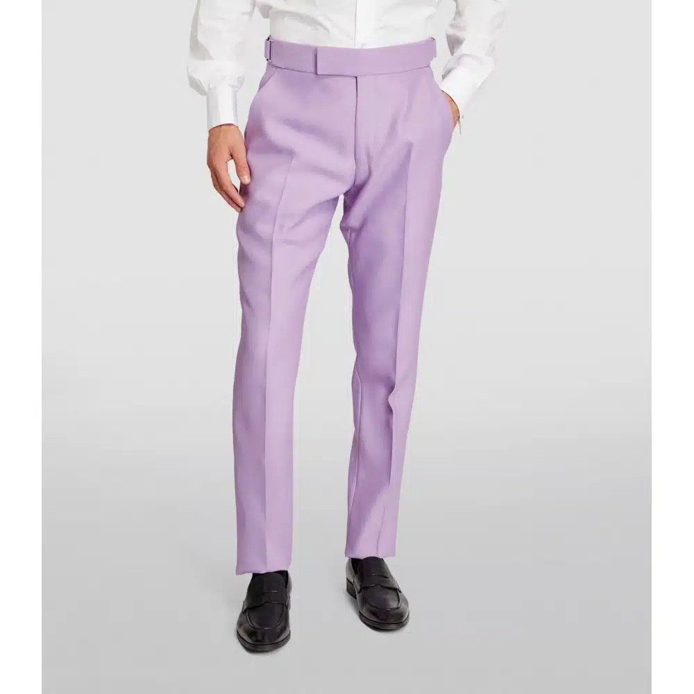 Tom Ford o1loc1c0225 PLAR06 Wool Mohair Atticus Pant in Lilac Size US 34 / EU 50 - 3 Thumbnail