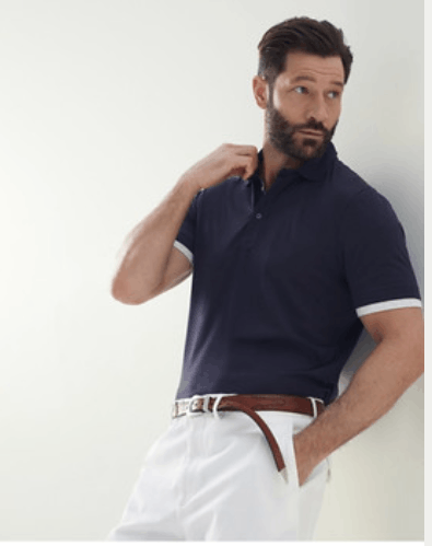 image of Brunello Cucinelli O1W1Db10524 Polo T-Shirt In Dark Blue, Men's (Size XS)