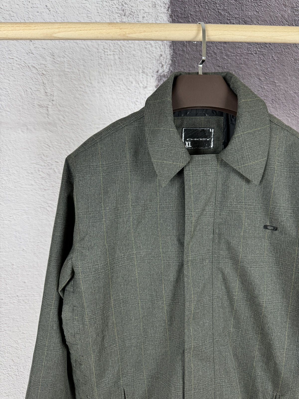 Oakley Oakley vintage FA07 grey checkered avant garde long jacket Size US XL / EU 56 / 4 - 3 Thumbnail