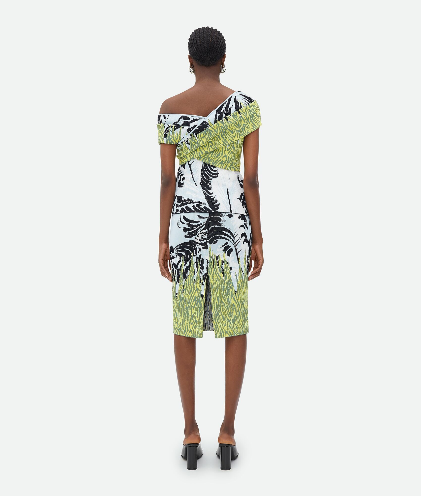 Bottega Veneta o1n1vont0325 Graphic Viscose Jacquard Top Dress Multicolor Size S / US 4 / IT 40 - 3 Thumbnail