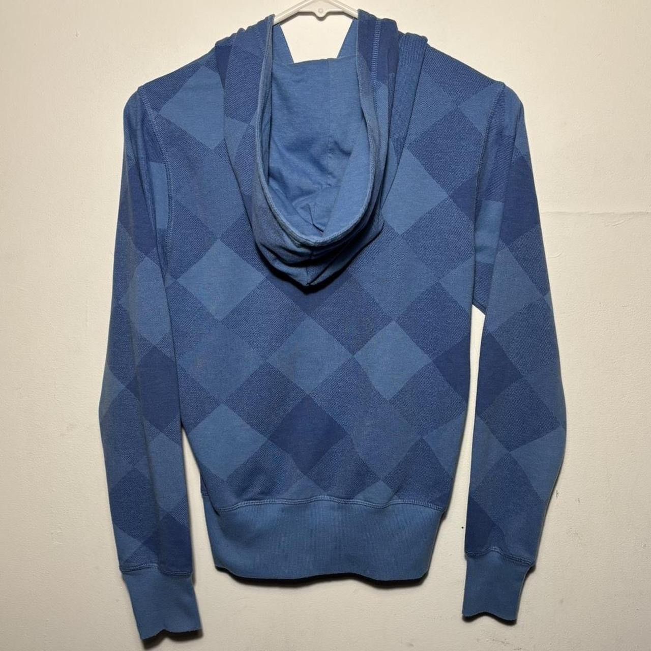 Vintage Early 2000s Miss Chievous Blue Argyle Zip Hoodie Size M / US 6-8 / IT 42-44 - 2 Thumbnail
