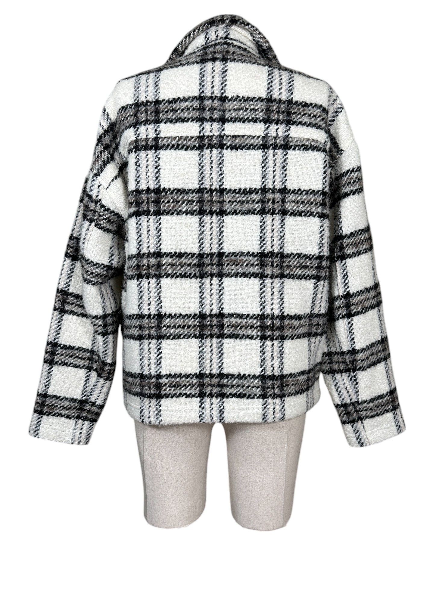Iro Beige Checked wool-blend sweatshirt jacket Size S / US 4 / IT 40 - 5 Thumbnail