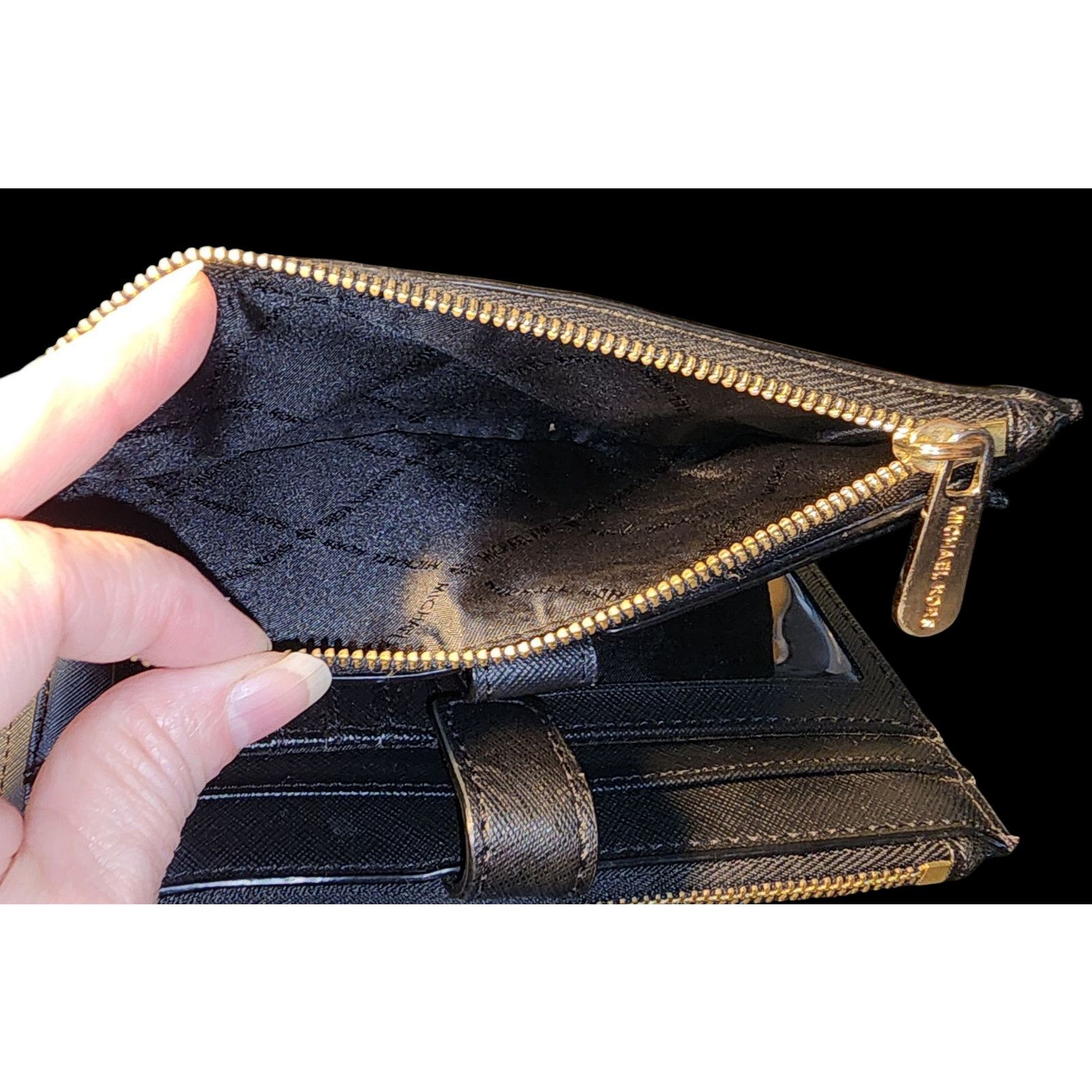 Michael Kors Michael Kors Adele Small Double Zip Wristlet Wallet black Size ONE SIZE - 4 Thumbnail