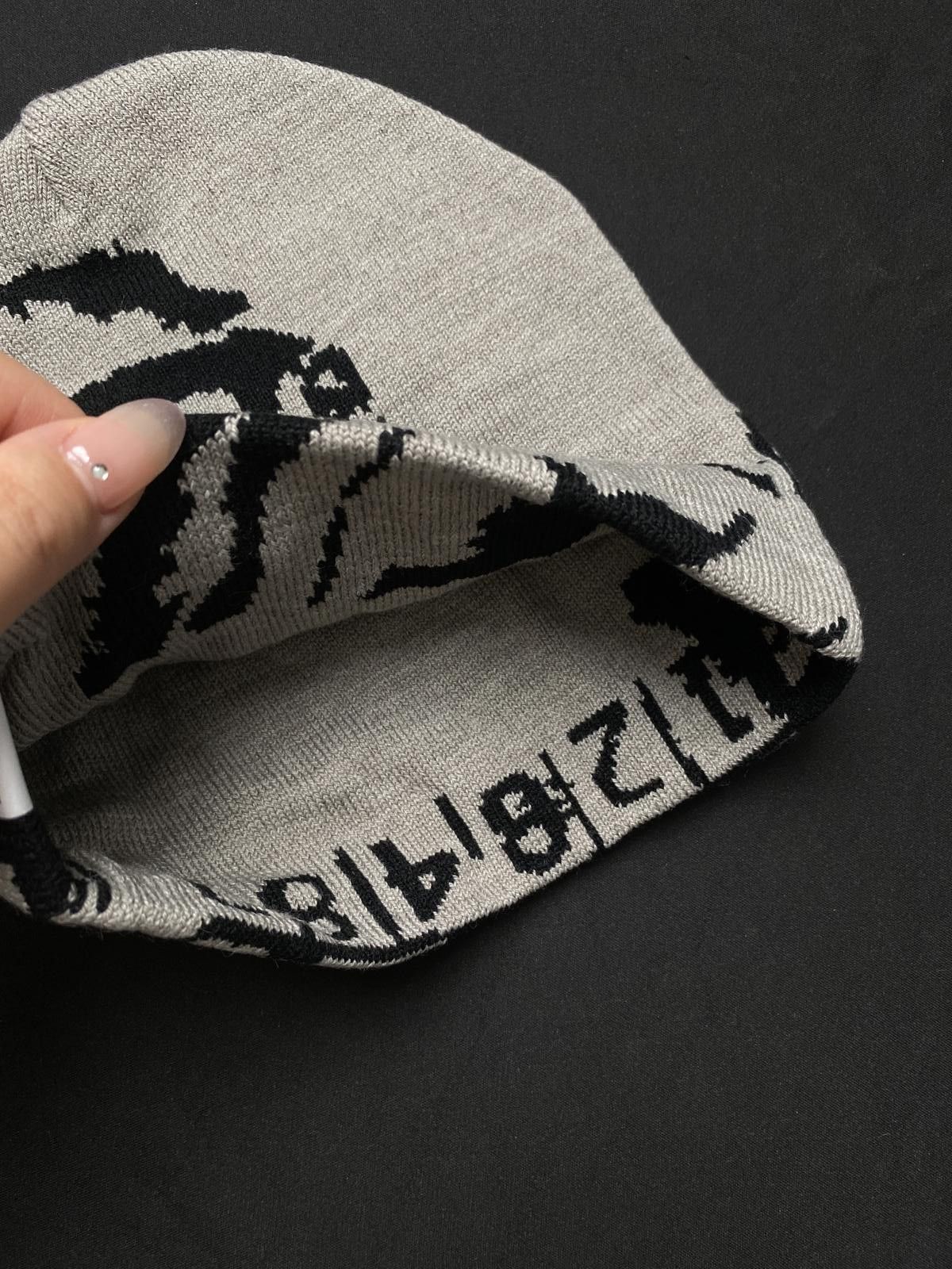 Asaali Rare Asaali Cartel Skully No Cuff Knit Gray Beanie Hats OS Size ONE SIZE - 5 Thumbnail