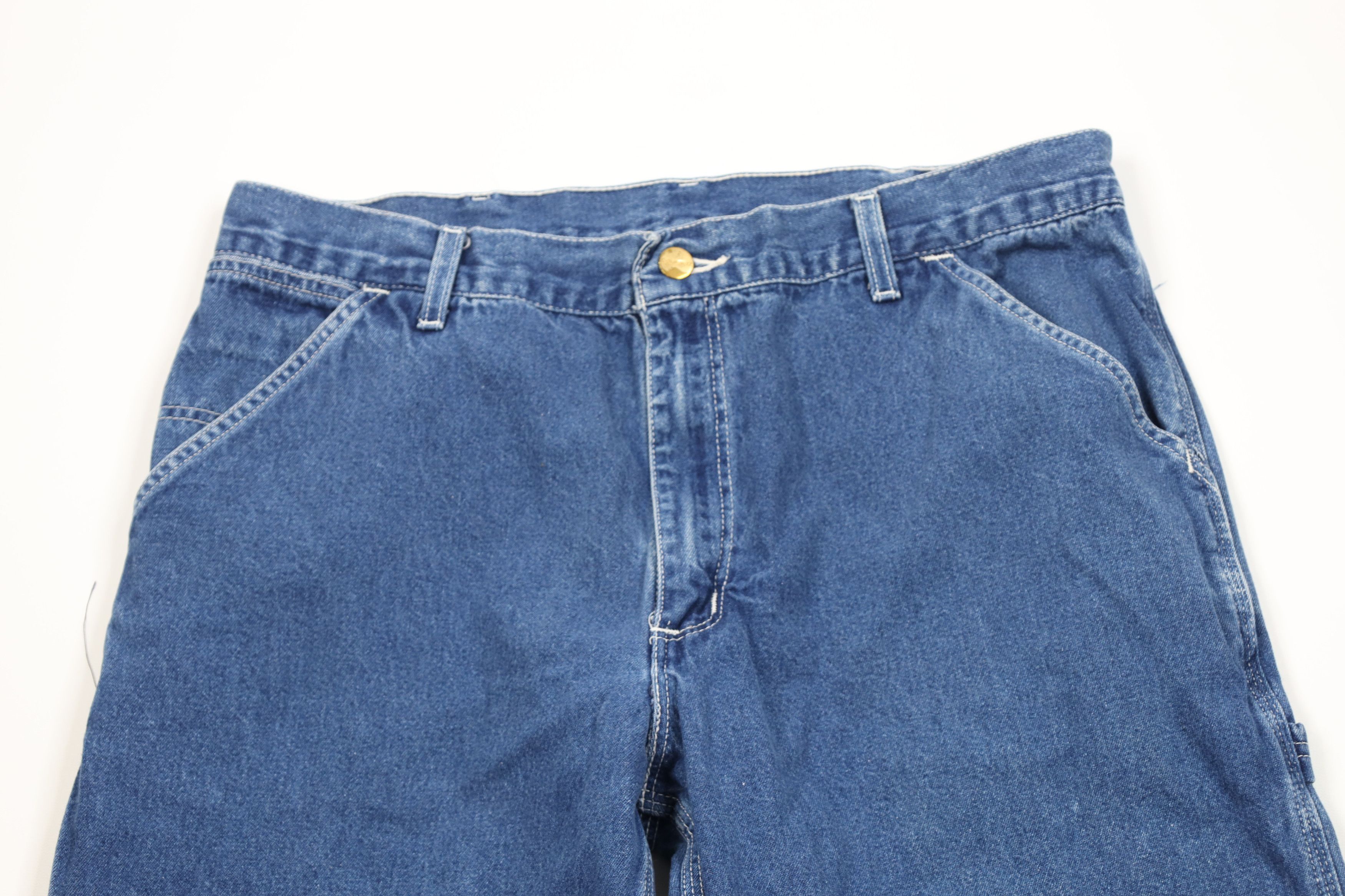 Carhartt Vintage Y2K 2000 Carhartt Spell Out Dungaree Wide Leg Jeans Size US 36 / EU 52 - 2 Thumbnail