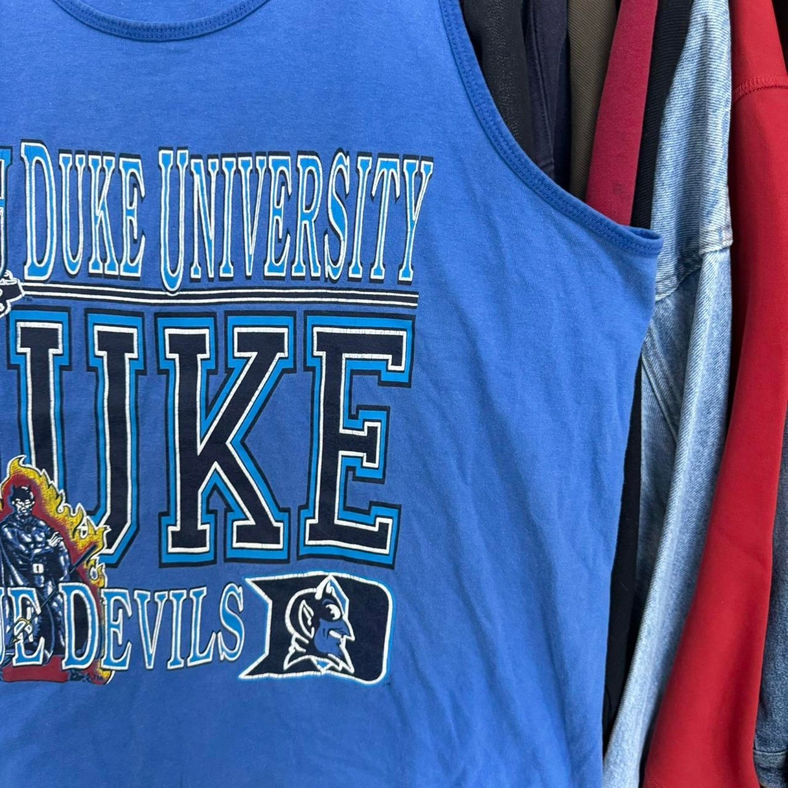 Other Vintage 90s Duke University Single Stitch Tank Top Blue Size US XL / EU 56 / 4 - 3 Thumbnail