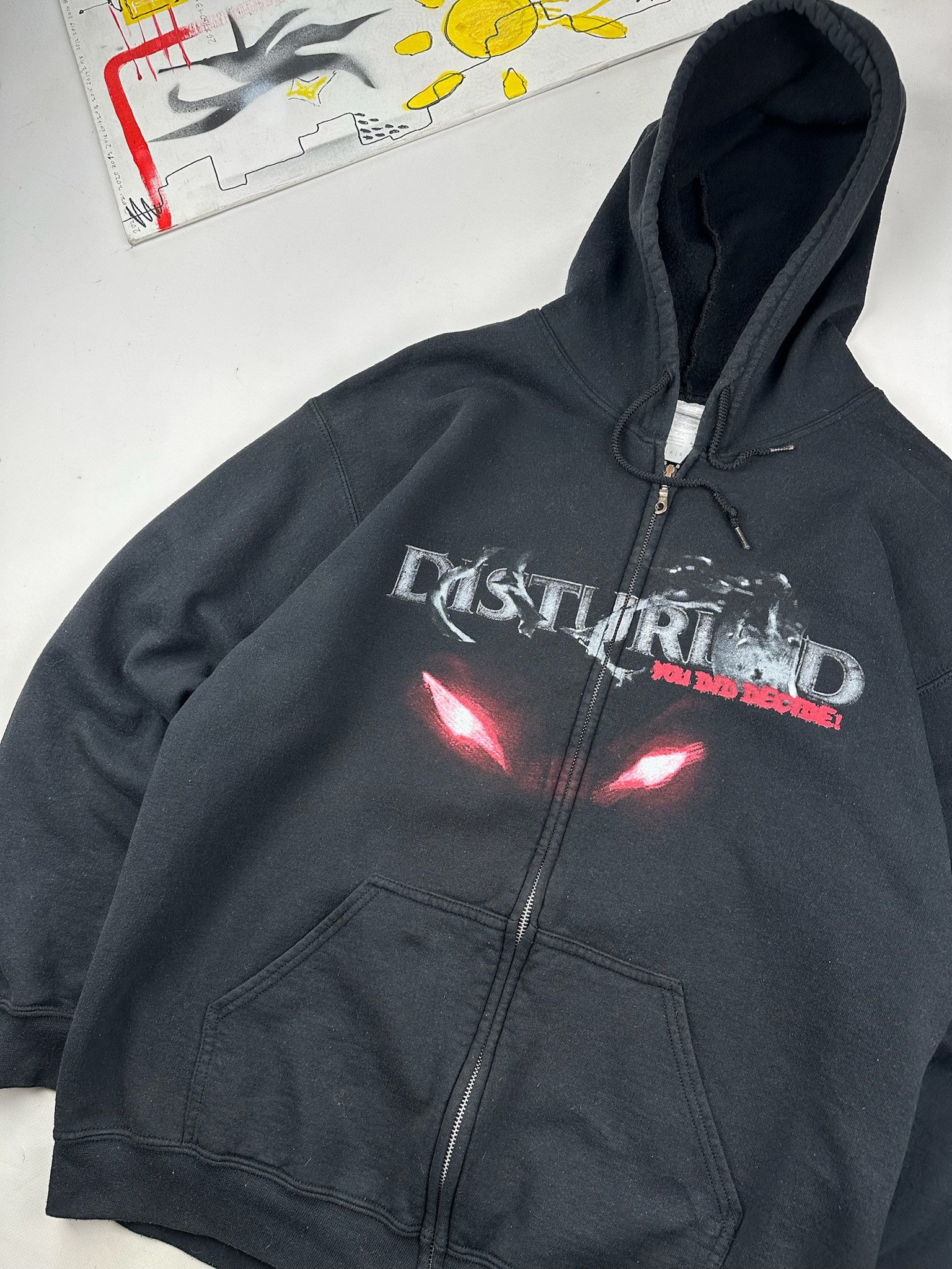 Band Tees Vintage Disturbed Black Hoodie (System of a Down) Size US L / EU 52-54 / 3 - 5 Thumbnail