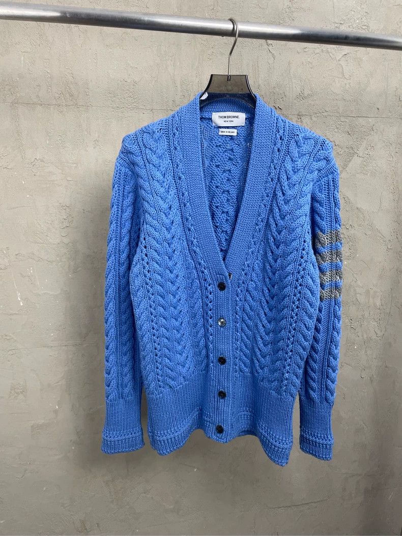 Thom Browne Thom Browne Blue and green striped round collar fur under Size XS / US 0-2 / IT 36-38 - 1 Thumbnail