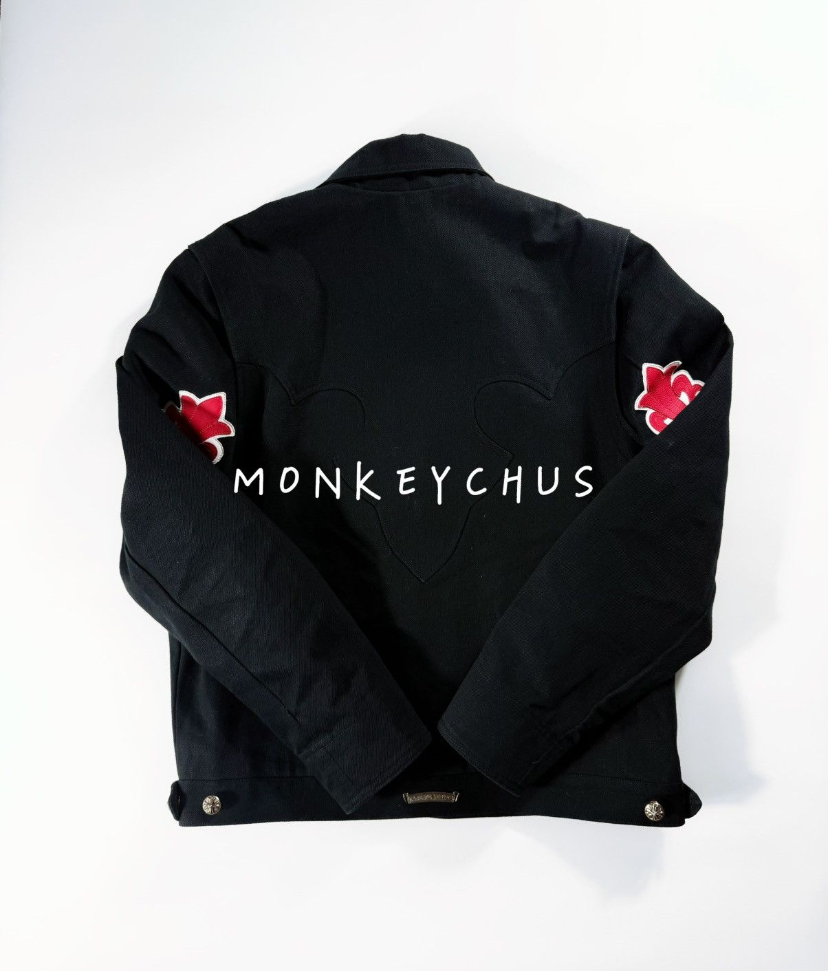 Chrome Hearts 🔥Chrome Hearts Black Fleur Red Floral Cross Denim Jacket🔥 Size US L / EU 52-54 / 3 - 2 Thumbnail