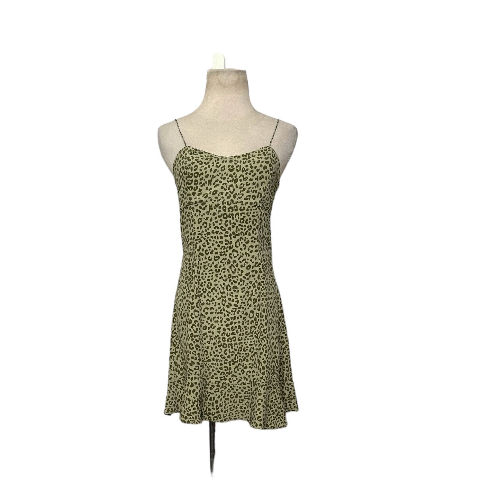 Zara Zara green animal print summer mini dress size small Size S / US 4 / IT 40 - 7 Thumbnail