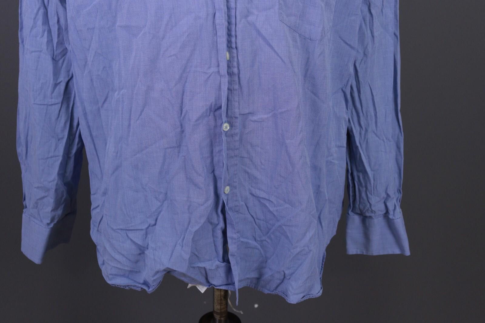 Designer Boggi Milano Regular Fit Blue Down Shirt Size 43 / 17 Size US M / EU 48-50 / 2 - 3 Thumbnail