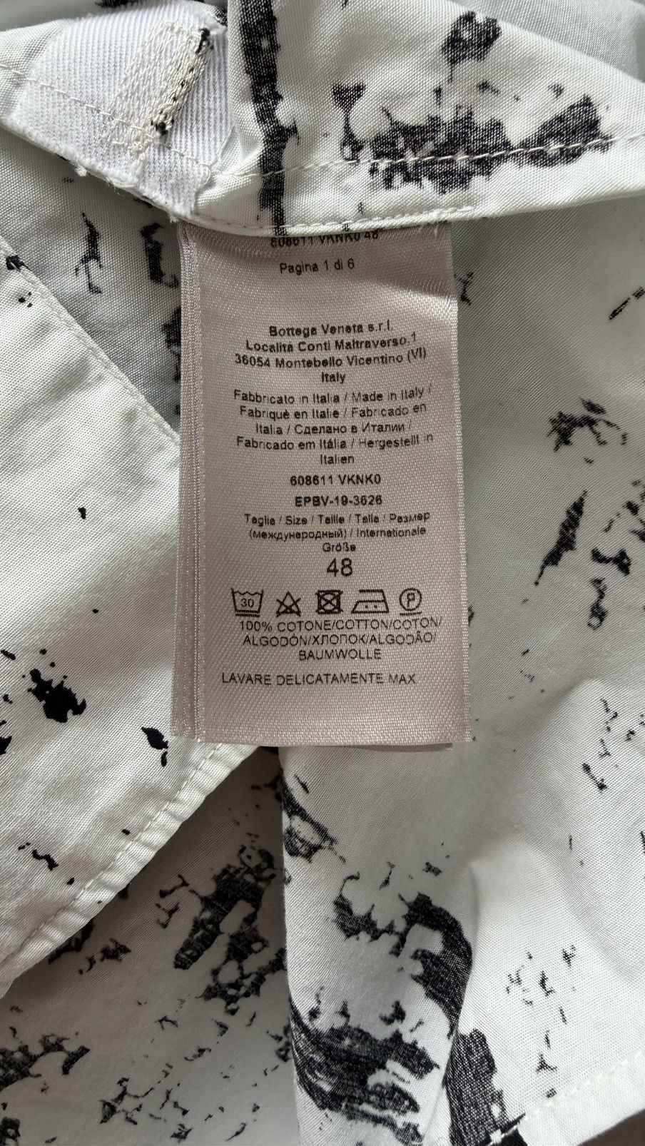 Bottega Veneta Bottega Veneta Off-White Print Short Sleeve Shirt Size US M / EU 48-50 / 2 - 5 Thumbnail