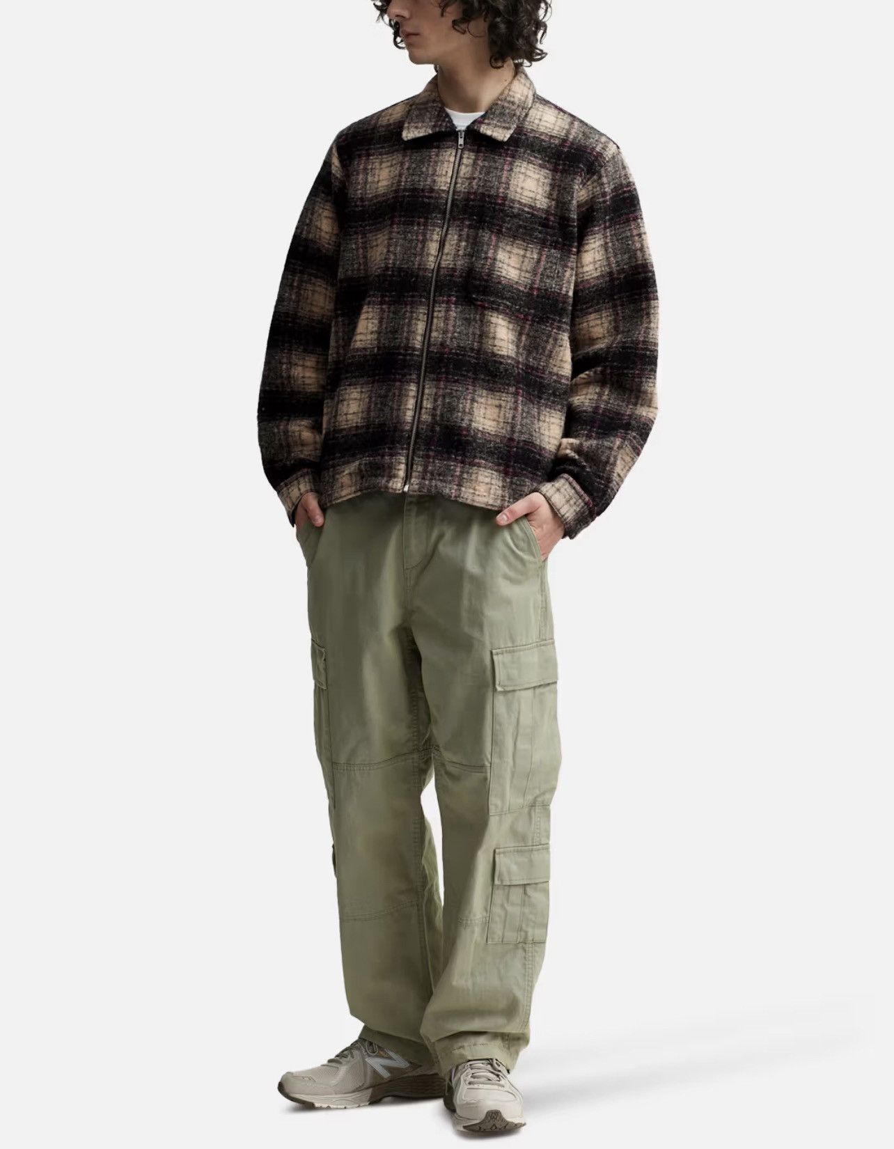 Stussy Stussy Wool Plaid Zip Shirt Jacket Lilac Size US L / EU 52-54 / 3 - 16 Thumbnail