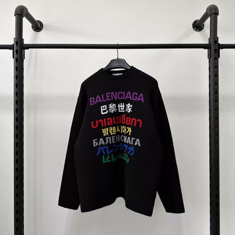 Balenciaga Balenciaga Multilingual Logo Sweater Size US XS / EU 42 / 0 - 1 Thumbnail
