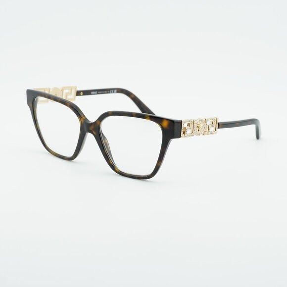 Versace Versace VE3358B 108 Eyeglasses Havana 52mm Cat Eye Frame Size ONE SIZE - 1 Thumbnail