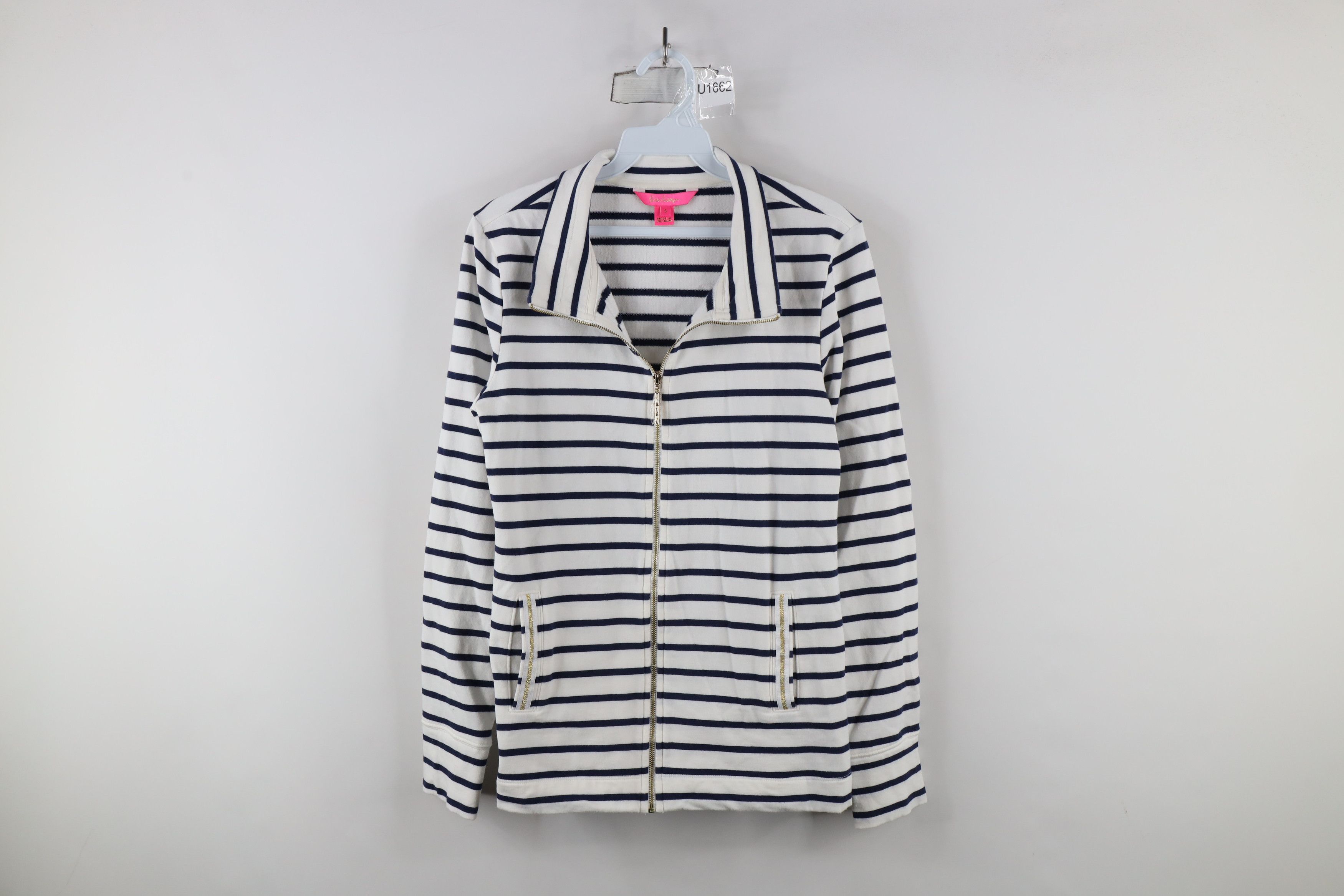 Lilly Pulitzer × Vintage Lilly Pulitzer Bennett Striped French Terry Full Zip Jacket Size S / US 4 / IT 40 - 1 Thumbnail