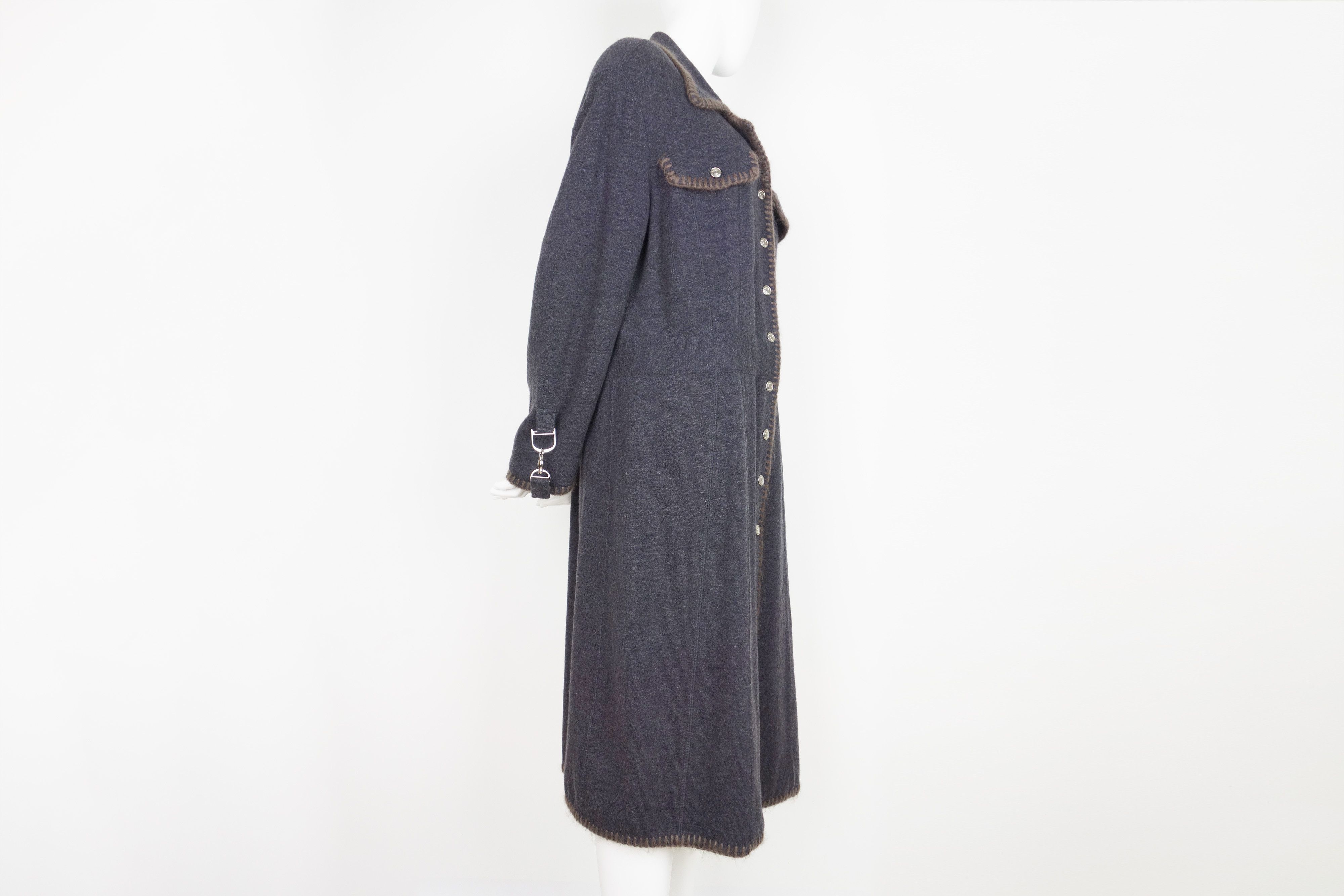 Dior Christian Dior F/W 2000 Grey Coat Knit John Galliano Size L / US 10 / IT 46 - 4 Thumbnail