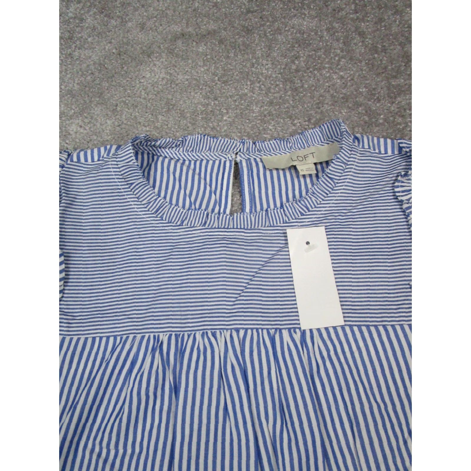 Loft VINTAGE Loft Blouse Womens XS Sleeveless Round Neck Button Casual Summer Spring Fall Blue White 90s Womens Size XS / US 0-2 / IT 36-38 - 2 Thumbnail