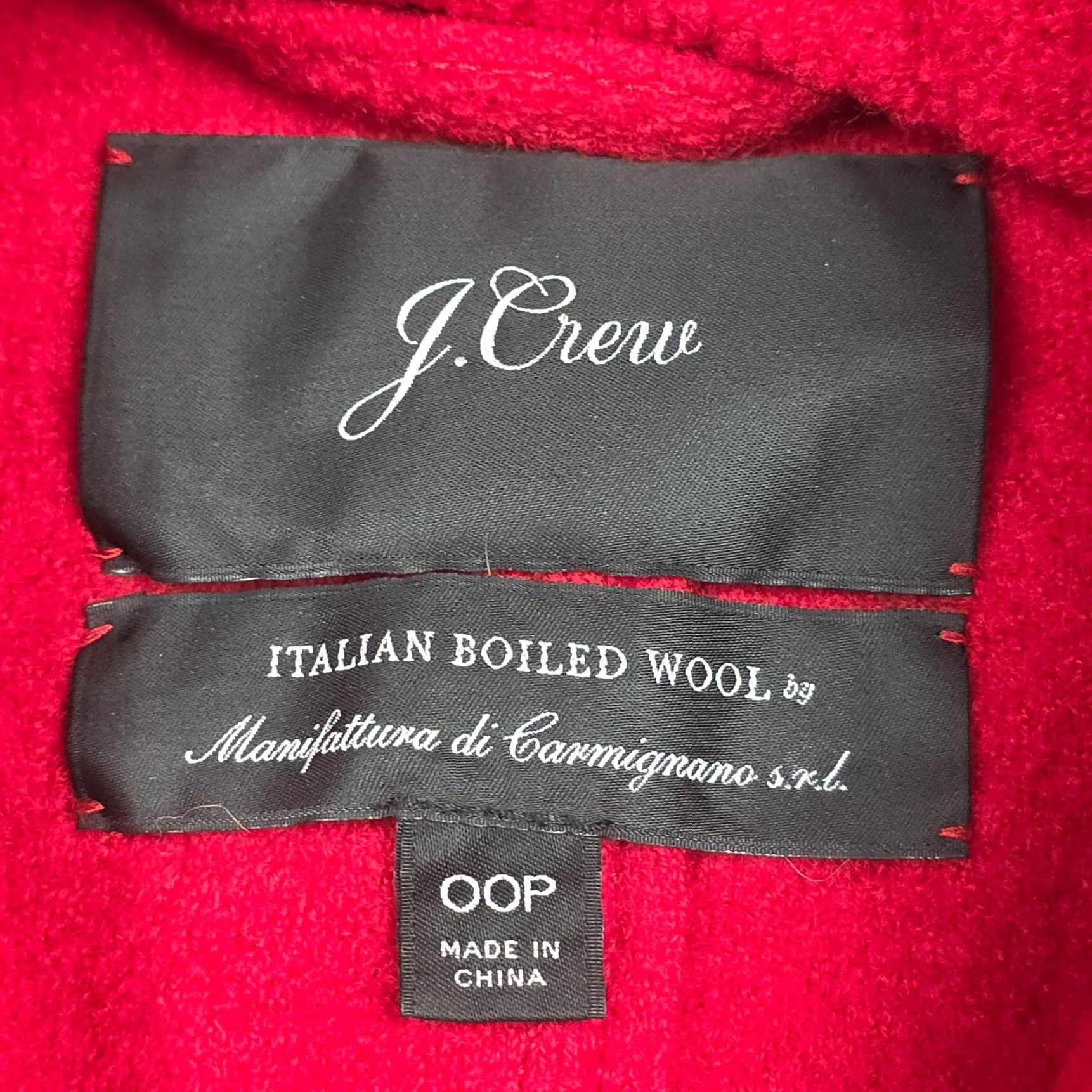 J.Crew J. Crew Daphne Topcoat Women's OOP Red Boiled Wool Italian Trench Button Coat Long Wool Lining Dry Clean Only Petite 0P Winter Fall Girls? Size XS / US 0-2 / IT 36-38 - 4 Thumbnail