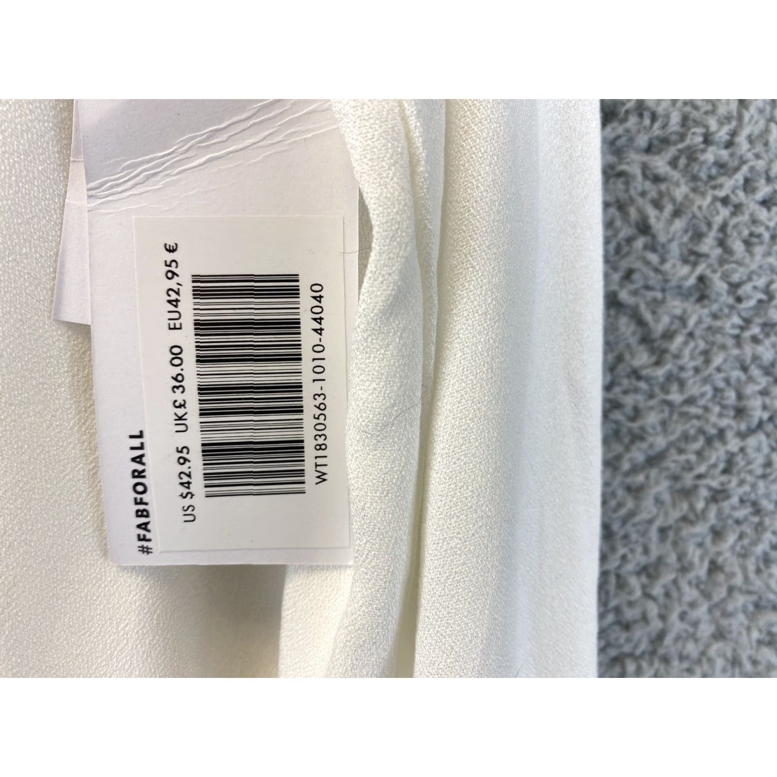 Vintage Just Fab Women's Blouse Long Sleeve V-Neck White Large Womens Size L / US 10 / IT 46 - 4 Thumbnail