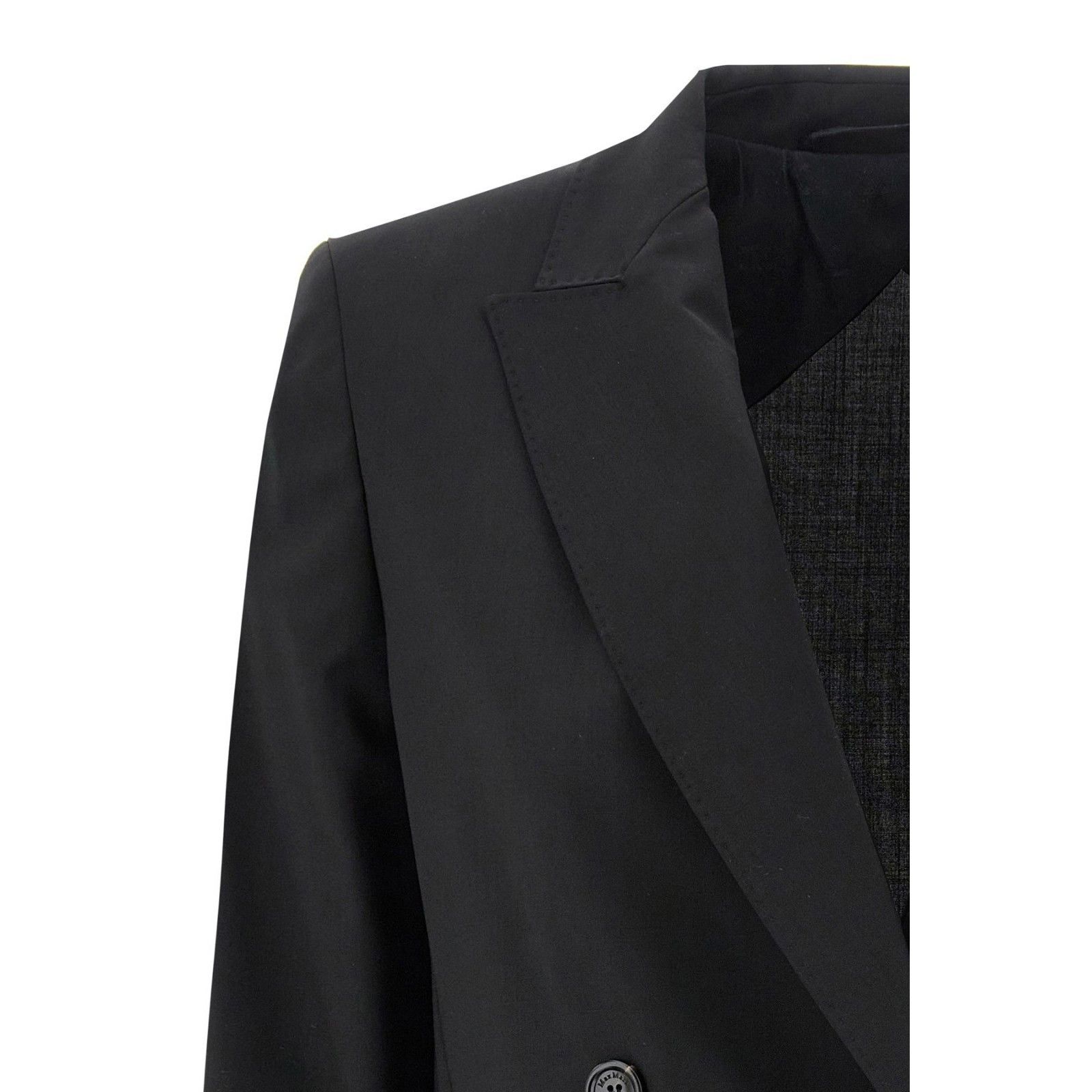 Max Mara MAX MARA Nebbie Double Breasted Black Wool Blazer New & Auth Size M / US 6-8 / IT 42-44 - 3 Thumbnail