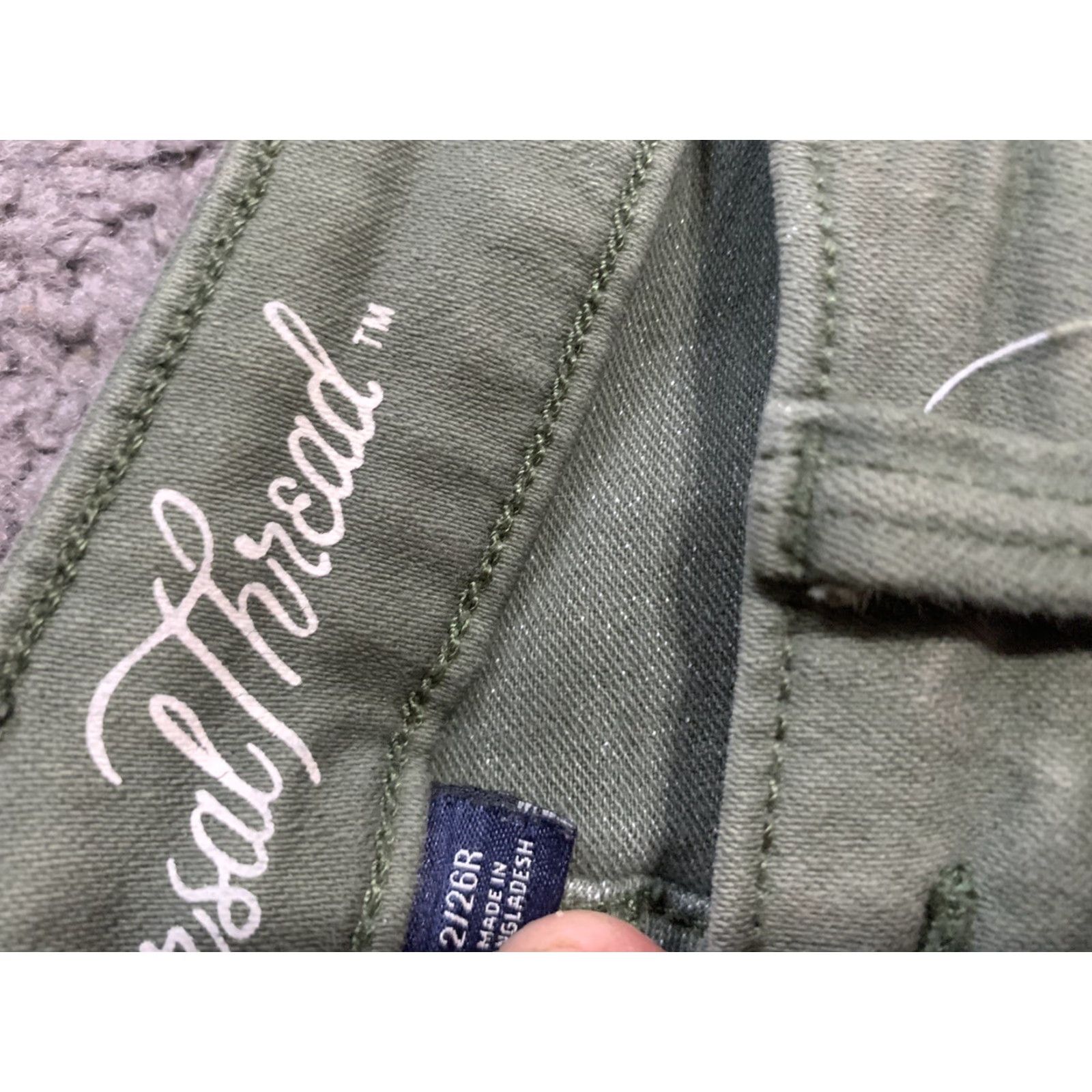 Vintage Women's Mid-Rise Jeans with Knee Slit Full Jeggings - Universal Thread - 2/26R - Green - Size 6 - Regular - 28in Inseam - Womens Size 28" / US 6 / IT 42 - 4 Thumbnail