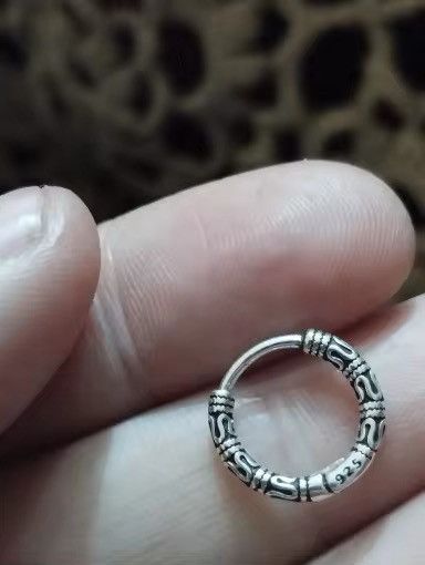 Jewelry × Vintage Retro pattern hoop earring Size ONE SIZE - 5 Thumbnail