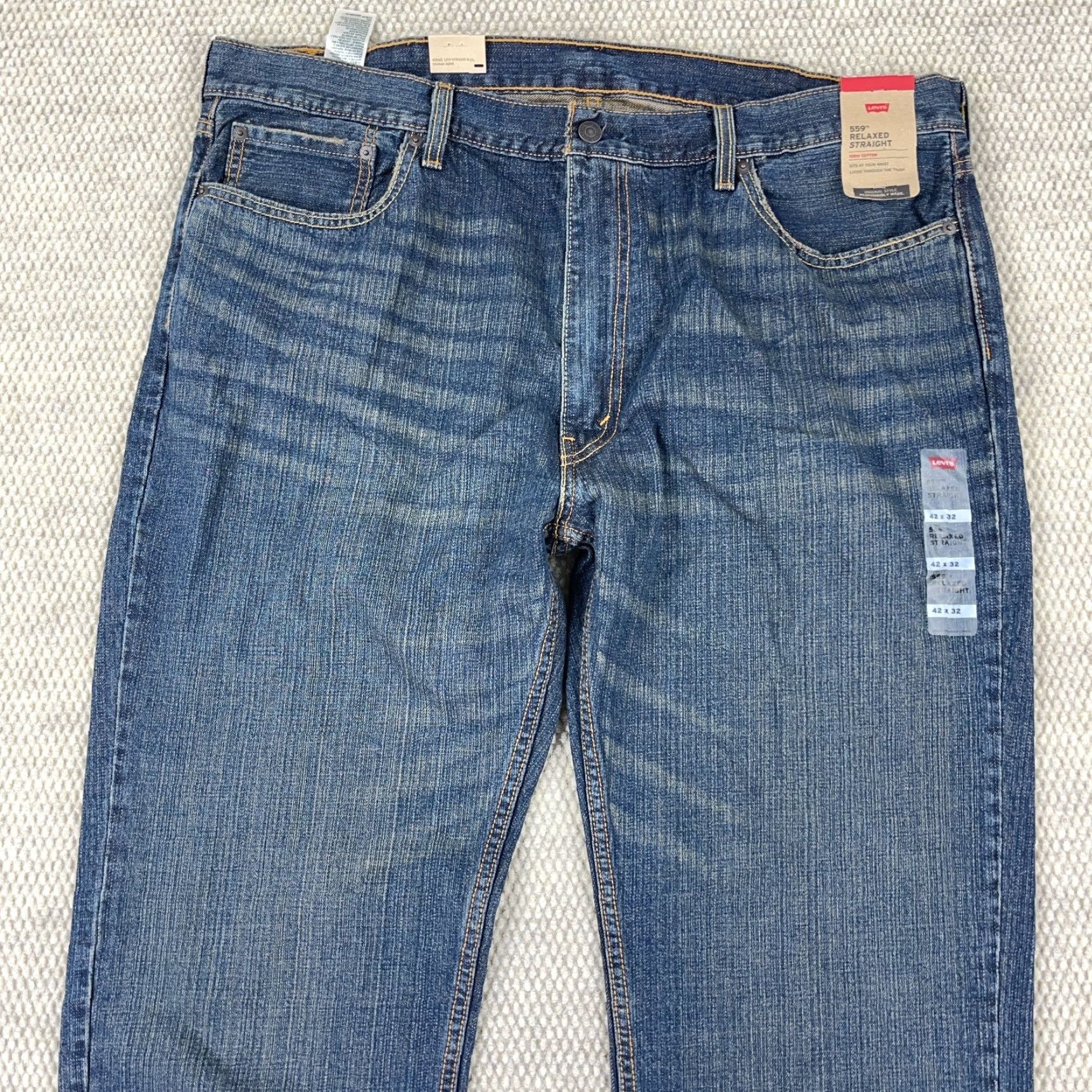 Levi's Levi's 559 Jeans Men 42x32 Straight Loose Fit Dark Wash Baggy Distressed Streetwear Size US 42 / EU 58 - 4 Thumbnail