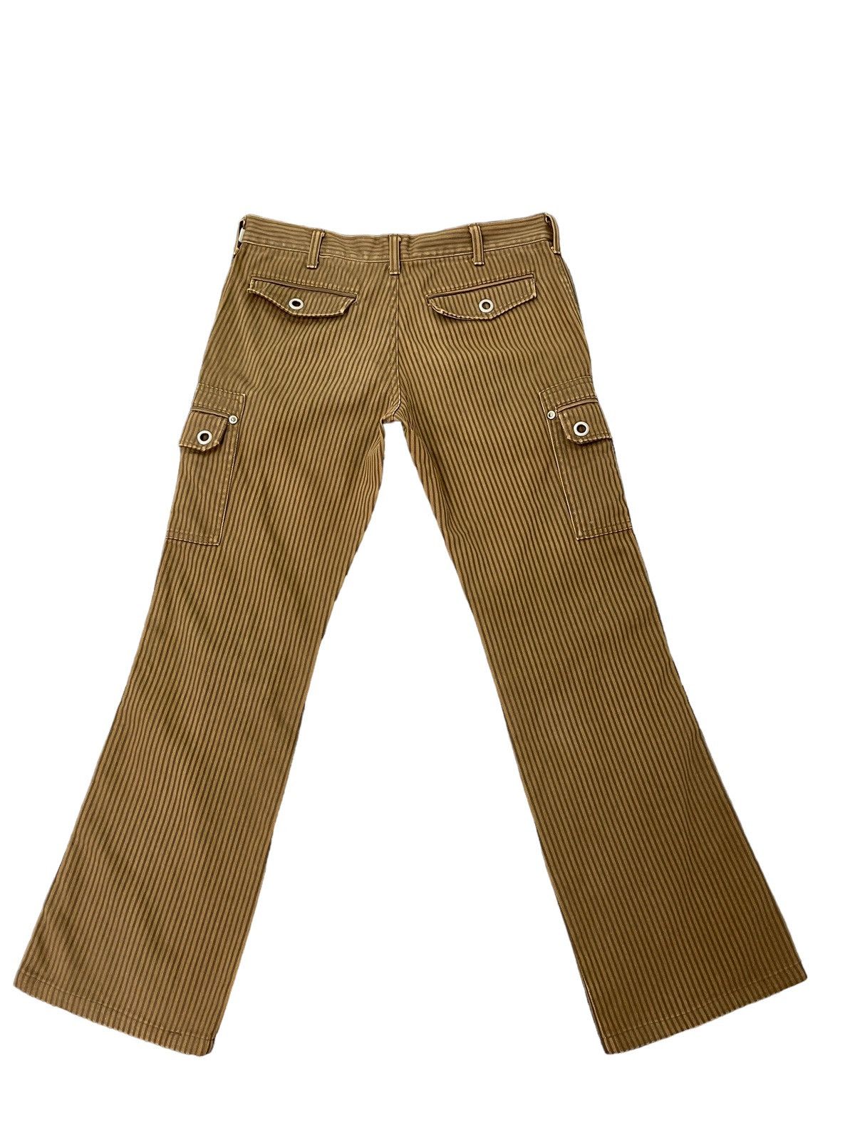 Japanese Brand Flare Cargo Semantic Design Striped Faded Boot Cut 7🟦3 Size US 31 - 11 Thumbnail