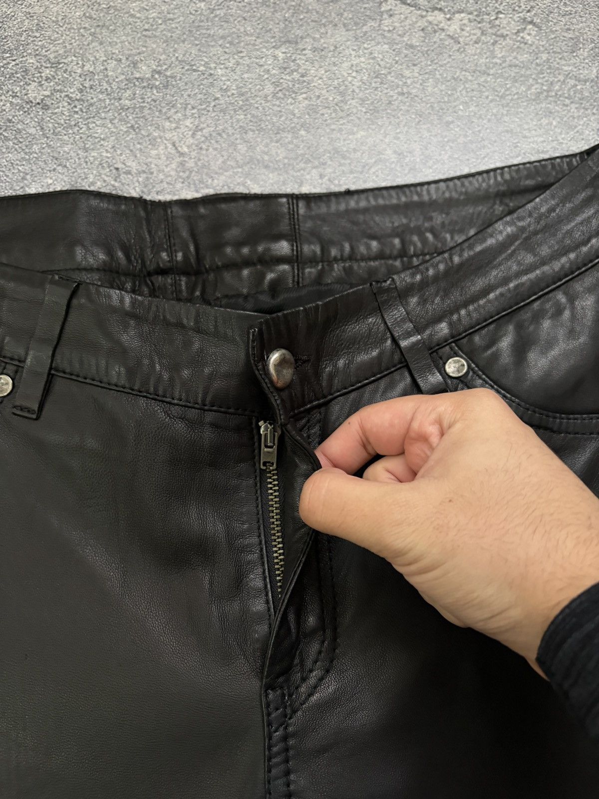Diesel Black Gold Diesel Black Gold Lambskin Leather Pants Snap Detail 27 Size 27" / US 4 / IT 40 - 11 Thumbnail