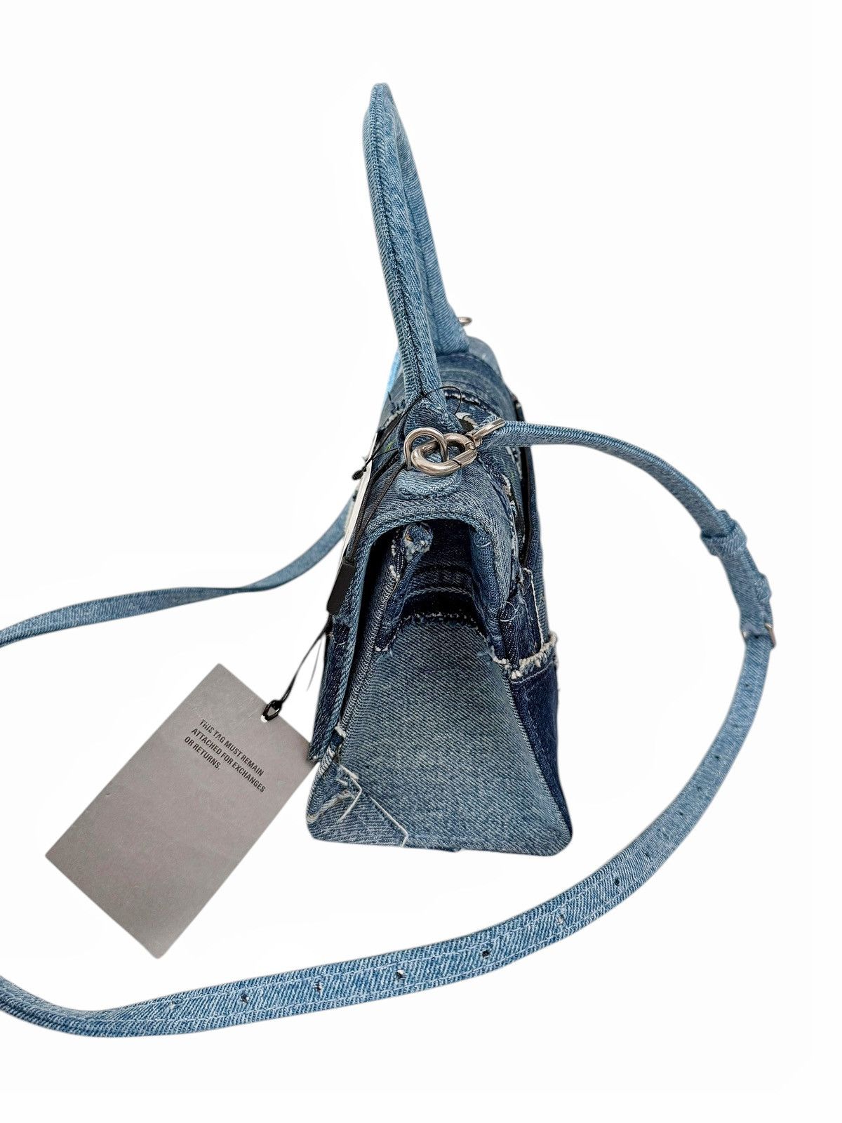 Balenciaga 1/1 Recycle Patchwork Denim Goat Hourglass Bag Size ONE SIZE - 7 Thumbnail