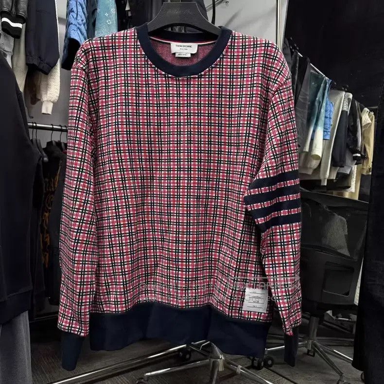 Thom Browne Thom Browne Black four-bar red plaid knit sweater Size US XXL / EU 58 / 5 - 1 Thumbnail