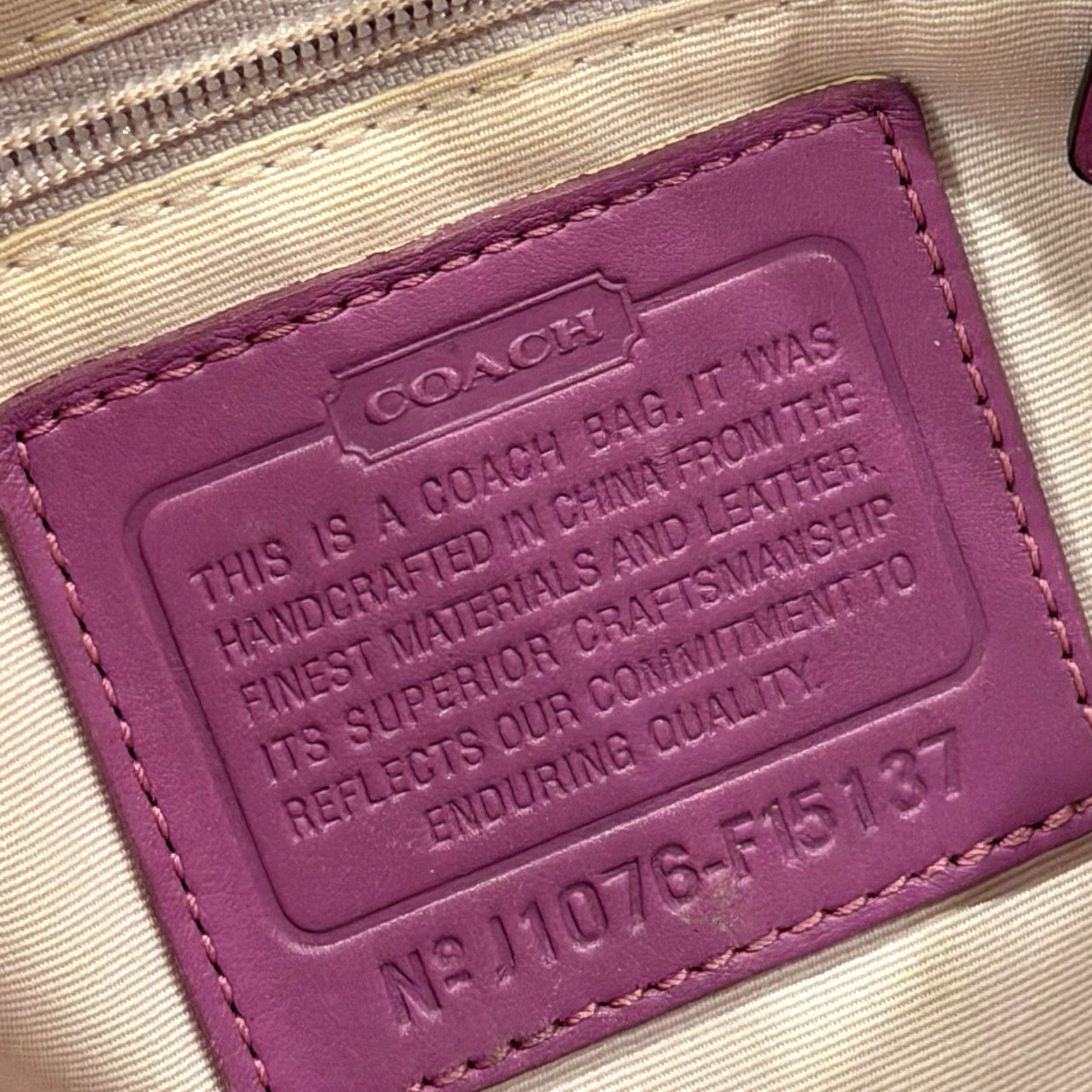 Coach Coach Shoulder Bag Medium Pur​ple & White Heritage Signature Stripe Tote PURSE Size ONE SIZE - 3 Thumbnail
